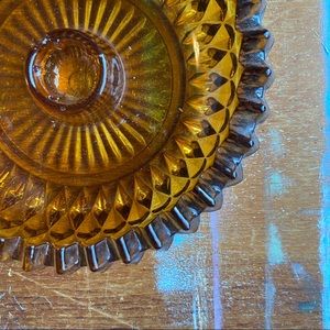 Vintage Amber Color Candle Holder / Ash Tray